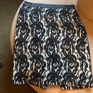Black lace pencil skirt; Ann Taylor